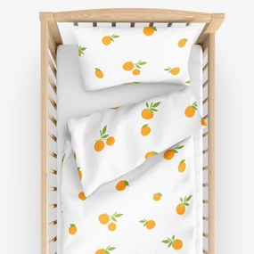 Goldea gyermek pamut ágyneműhuzat kiságyba - narancsok 90 x 120 és 40 x 60 cm