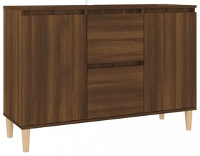 barna tölgyszínű szerelt fa tálalószekrény 101 x 35 x 70 cm