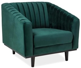 Asprey Velvet fotel, zöld/fekete
