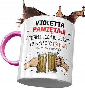 Rózsaszín Bögre Violetta Barátnőknek Ajándék Nyomtatott Fotóval