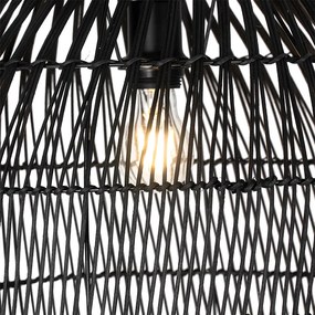 Rusztikus állólámpa fekete rattannal - Sam