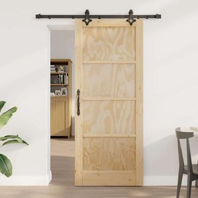 Csúszó Ajtó Készlet ORKDAL Természetes és fekete 83 x 202 cm