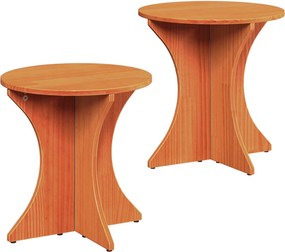 vidaXL Dohányzóasztal 2 pcs Faggyú barna Tömör fenyőfa
