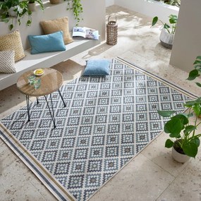 Sárga-kék kültéri-beltéri szőnyeg 160x230 cm Zia Trellis – Flair Rugs
