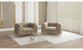 Szürkésbézs bársony fotel Chelsea Bis – Ropez