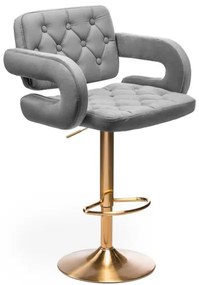 HR8403W Acél modern velúr szék arany lábbal