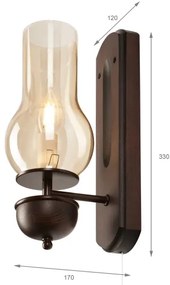 Brilagi - LED Fali lámpa COTTAGE 1xE14/40W/230V bükkfa/barna