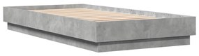betonszürke szerelt fa ágykeret 75 x 190 cm