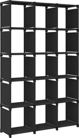 vidaXL 15 rekeszes fekete szövet polc 103 x 30 x 175,5 cm