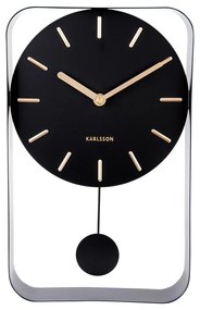 Charm fekete ingás falióra, magasság 32,5 cm - Karlsson