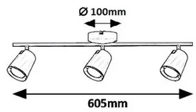 Rabalux 5047 - LED Spotlámpa SOLANGE 3xLED/6W/230V