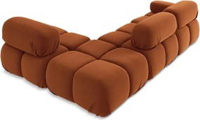 Narancssárga bársony moduláris sarokkanapé (jobb oldali) Lokua – Makamii