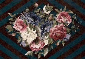 3D fotótapéta virágok retro stílusú növények 208 x