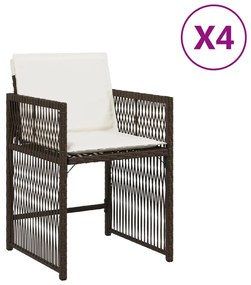 vidaXL 4 db barna polyrattan kerti szék párnával