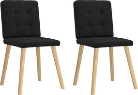 vidaXL 2 db fekete szövet étkezőszék