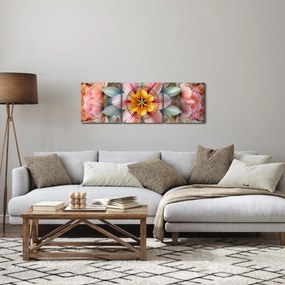 Kép - Kaleidoszkópos virág (órával) (90x30 cm)
