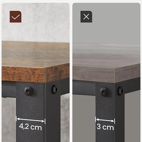 Dohányzóasztal rácsos polccal, rusztikus barna