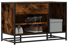 cipőpad füstölt tölgy 80x40x53,5 cm fából és fémből készült