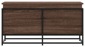 barna tölgy színű szerelt fa tárolóláda fedéllel 100x40x51,5 cm