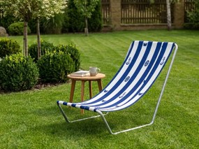 Összecsukható tengerparti nyugágy SAND MARINE, fehér-kék
