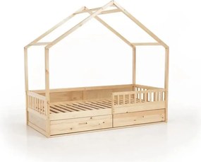 Montessori ágy, 90x200, természetes, tömör, BIANKA