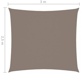 tópszínű téglalap alakú oxford-szövet napvitorla 2,5 x 3 m