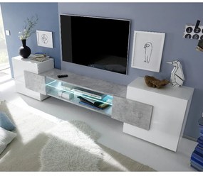 xxxINCASTRO Fehér-Beton TV szekrény 2 ajtós 258cm
