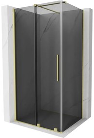 Mexen Velar, zuhanykabin tolóajtóval 90 x 85 cm, 8mm szürke üveg, arany matt, 871-090-085-41-55
