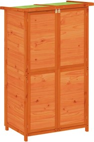 vidaXL barna tömör fenyőfa kerti szerszámtároló 83 x 57 x 140 cm