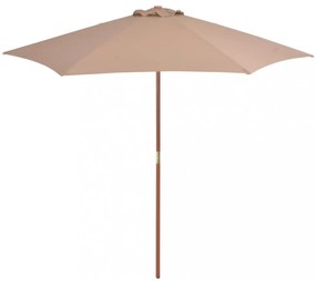 Tópszínű kültéri napernyő farúddal 270 cm