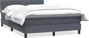 vidaXL sötétszürke bársony rugós ágy matraccal 140x220 cm