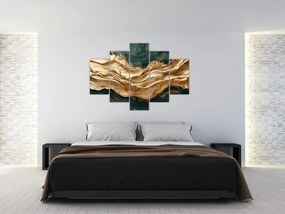 Kép - Zöld absztrakció arannyal II. (150x105 cm)