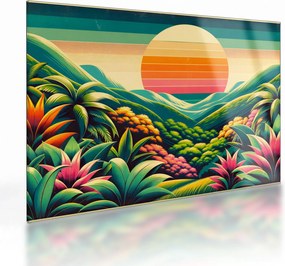Üveg kép - Színes naplemente (70x50 cm)