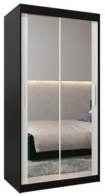 Ruhásszekrény 100 cm Toki 3 (matt fekete + matt fehér). 1065045