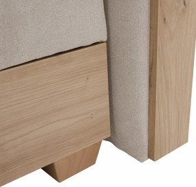 Elektromos állítható ágy, boxspring, bézs/artisan tölgy, 120x200, TIANA