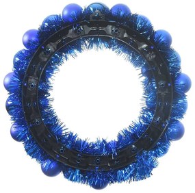 Karácsonyi labda koszorúk 2 pcs Kék 33 x 33 x 7 cm Polisztirol