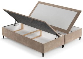 Bézs kárpitozott ágyneműtartós franciaágy 140x200 cm Tate – Maison de Rêve