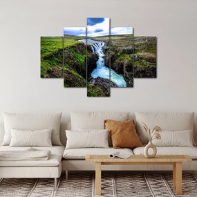 Egy kép a vízesésről a sziklák között (150x105 cm)