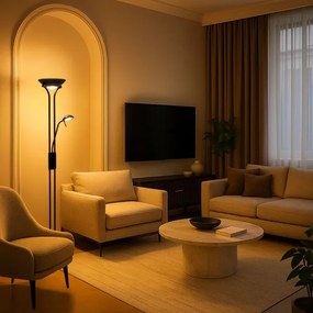 Brilagi - Fényerőszabályozható állólámpa SCARLETT 1xR7s/230W/230V + 1xG9/40W fekete