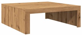 kézműves tölgy színű szerelt fa dohányzóasztal 100 x 100 x 35cm