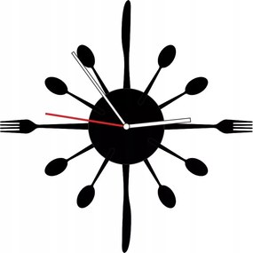 Nagy Fém Falióra 60cm Fekete Evőeszköz