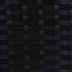 Kerti rattan szett, akácfa, fekete/krémszínű/természetes, MELFORD