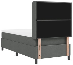 Boxspring Ágy Matraccal és LED Fekete Szürke 90x200 cm Szövet