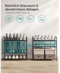 4 szintes cipőtartó, egymásra rakható tárolópolc