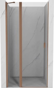 Mexen Mist nyíló zuhanyajtó 80 cm, átlátszó, kefe nélkül réz - 8A4-080-000-65-00