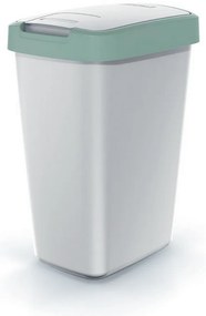 Szemeteskosár színes tetővel, 12 l, zöld / szürke
