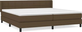 vidaXL sötétbarna szövet rugós ágy matraccal 200 x 200 cm