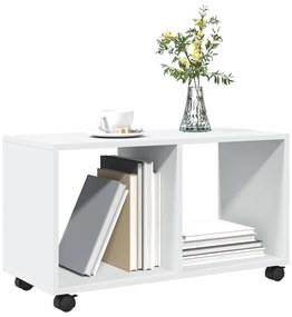 fehér szerelt fa görgős szekrény 72 x 33 x 42,5 cm