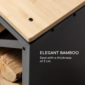 Kindlewood S Black, fa állvány, pad, 57 × 56 × 36 cm, bambusz, cink