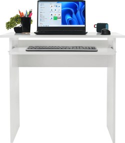 PC asztal, fehér, VERNER NEW